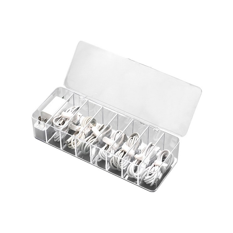 다용도 아크릴 이어폰 USB 케이블 정리함 뚜껑 O, 단일 색상, 1개 다용도 아크릴 이어폰 USB 케이블 정리함 뚜껑 O, 단일 색상, 1개