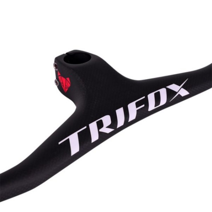 TRIFOX 풀 카본 MTB 핸들바 일체형 산악 자전거 RHB200 3K 매트 블랙-17 도 탄소 스템 5