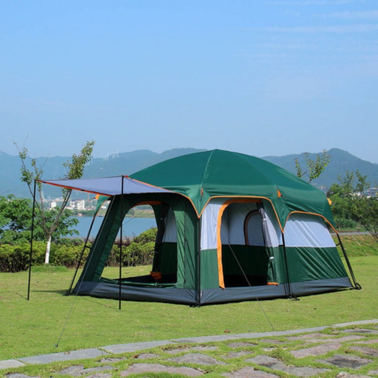 패밀리 캠핑 거실형 텐트 대형 리빙쉘 그린 용품 방수 감성 타프 야외 야영 루프탑