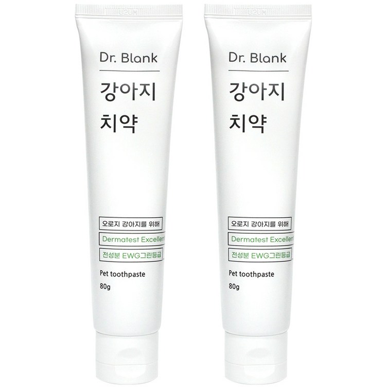 닥터블랭크 강아지 치약 닭고기맛, 80g, 2개 닥터블랭크 강아지 치약 닭고기맛, 80g, 2개