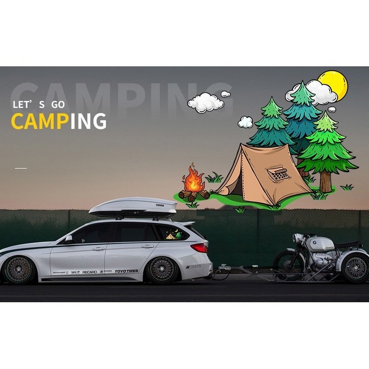 차량용 캠핑 스티커 자동차 캠핑카 스티커 컬러 튜닝 - 투데이밈