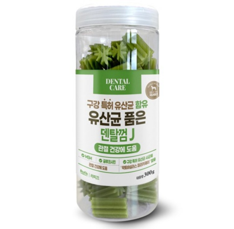 라피끄 강아지 유산균 품은 덴탈껌 J, 관절 건강, 300g, 1개 라피끄 강아지 유산균 품은 덴탈껌 J, 관절 건강, 300g, 1개