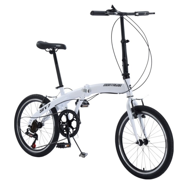몬타그나 7단 접이식 미니벨로 자전거 SFV7, 화이트, 1개, 153cm