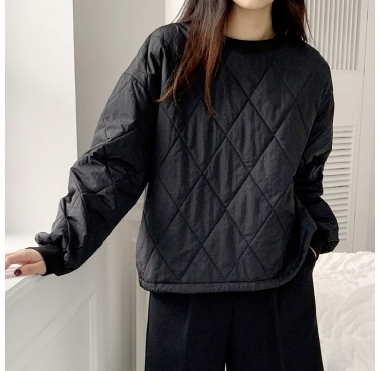 샐리 여성용 2온스 패딩 기모 맨투맨 I5DCTS004