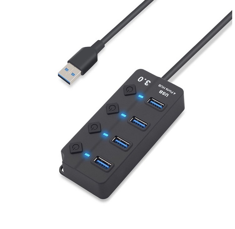 라온 USB 3.0 4포트 허브 개별스위치 RUH304A