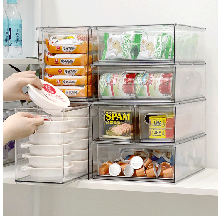 데미무드 아크릴 퓨린 적층식 팬트리 정리함  전용 칸막이 세트, 투명, 1세트