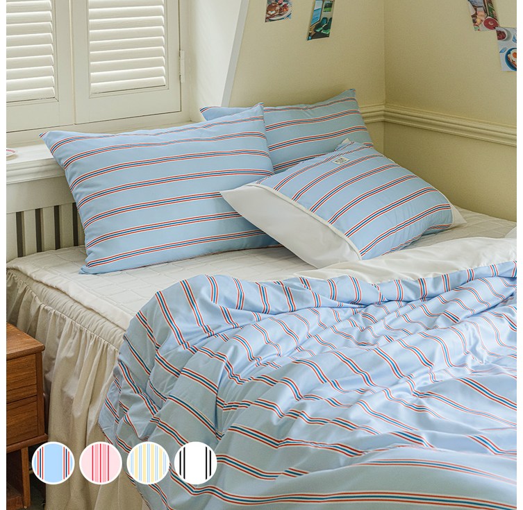 더자리 미드센츄리 모던스트라이프 차렵이불