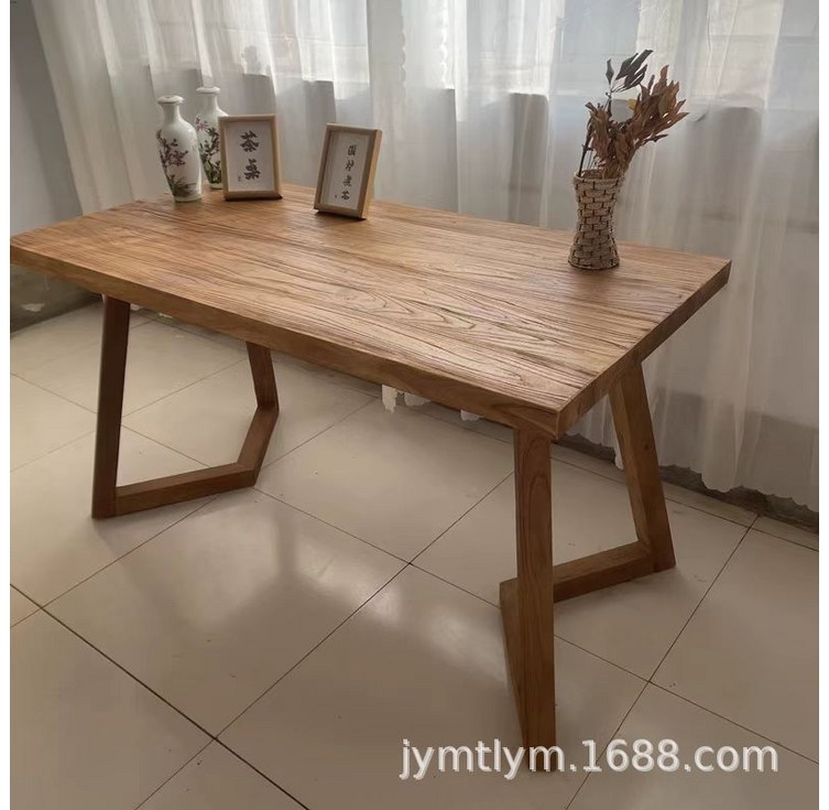 고재 나무 식탁 책상 느릅나무 우드슬랩 사각 사무실 원목 고재테이블 상판 티테이블 레트로