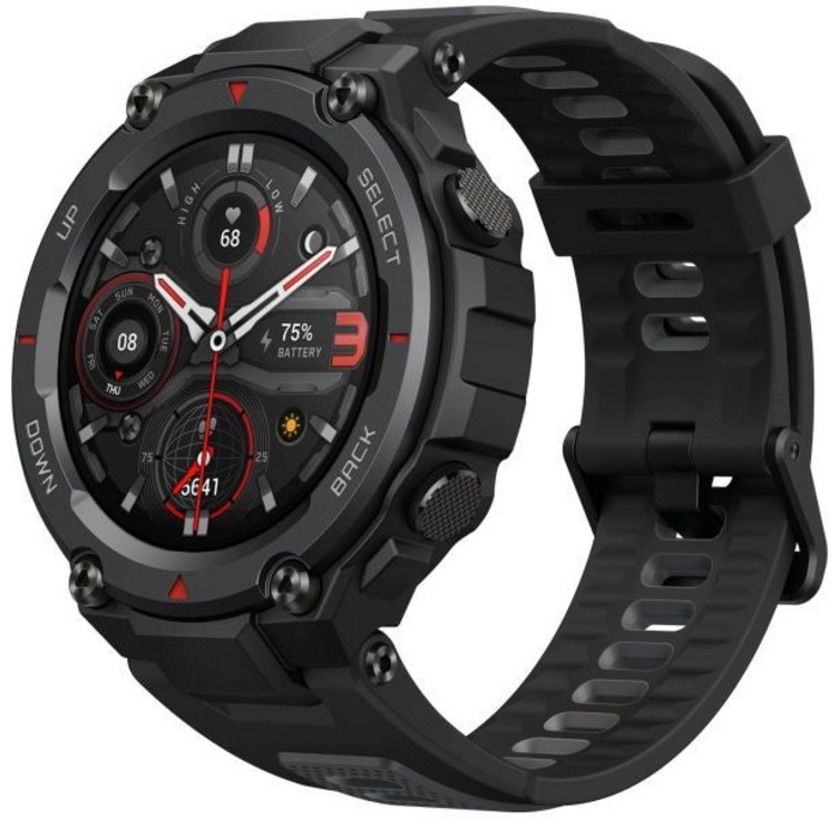 Amazfit TRex Pro 남성용 스마트 워치 투박한 야외 GPS 시계 18일 배터리 수명 15개 군 표준 인증 100 스포츠 모드 10개 ATM 방수 블랙 갱신