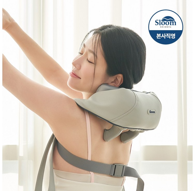 슬룸 정품 슬룸 넥숄더 힐링케어 무선 목 어깨 마사지기 온열 안마기 승모근 지압기, SL23EQ01, 단일색상