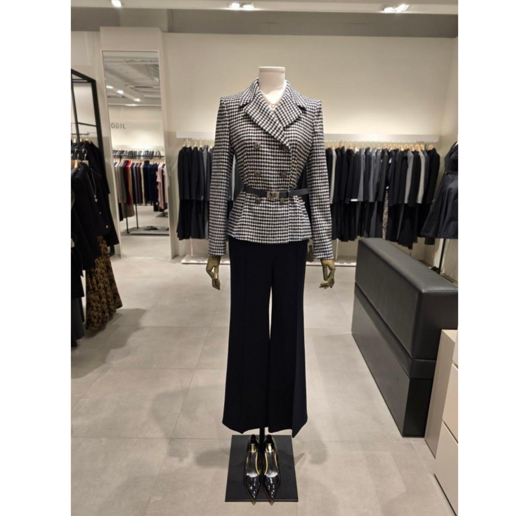 백화점 정품 지고트 파주점 지고트 세트 울 하운드투스 체크 자켓  세미 부츠컷 팬츠 JRBA0JK741,JPBA0SL192