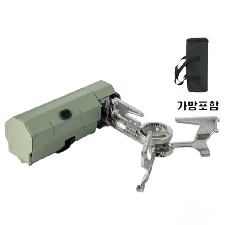 Yono 캠핑 버너 스토브 가스버너 휴대용 가방포함 접이식 고화력 가스렌지 캠핑용 미니버너, 1개, 카키