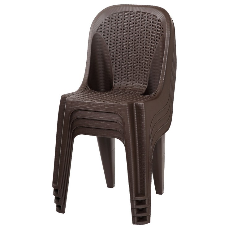 지오리빙 창신 라탄등받이 플라스틱 의자 4개 체어 야외 카페 업소용 펜션 비치 프라스틱