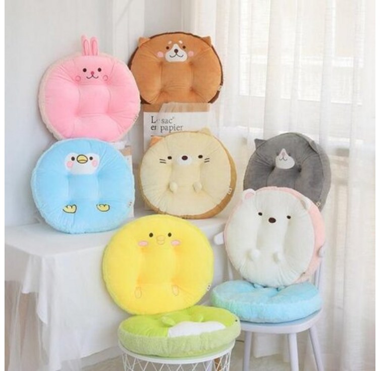 캐릭터 의자방석 소파쿠션 학생 원형 극세사 사무실 의자쿠션