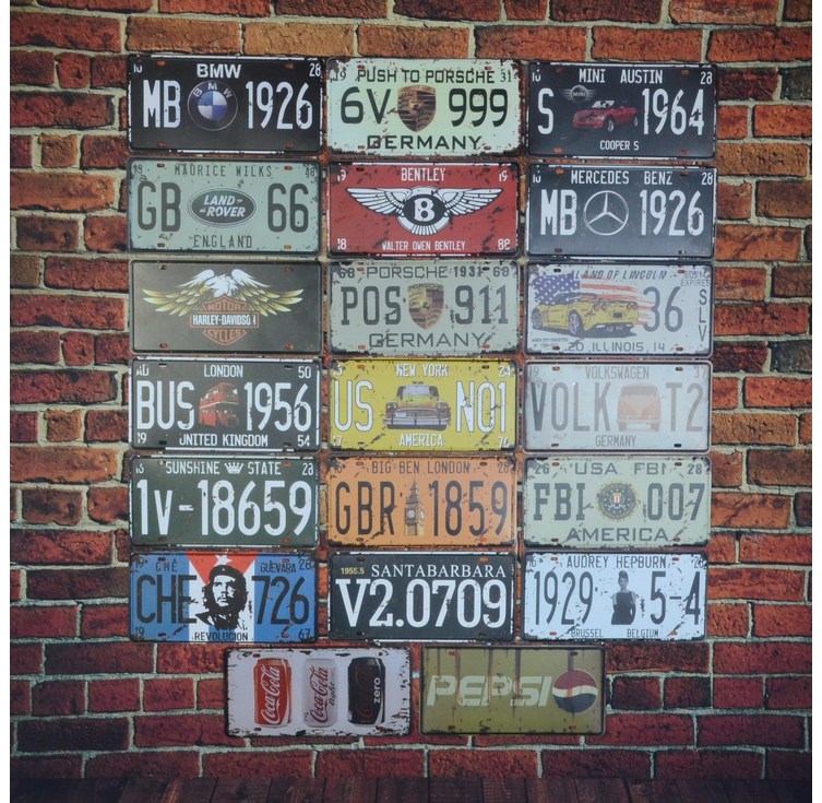 빈티지 철제번호판 벽꾸미기 사인보드 장식