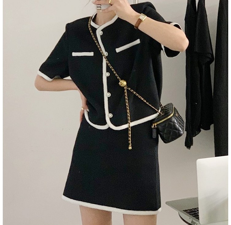 투피스 세트 반팔 여성 자켓 미니 스커트 여름 셋업