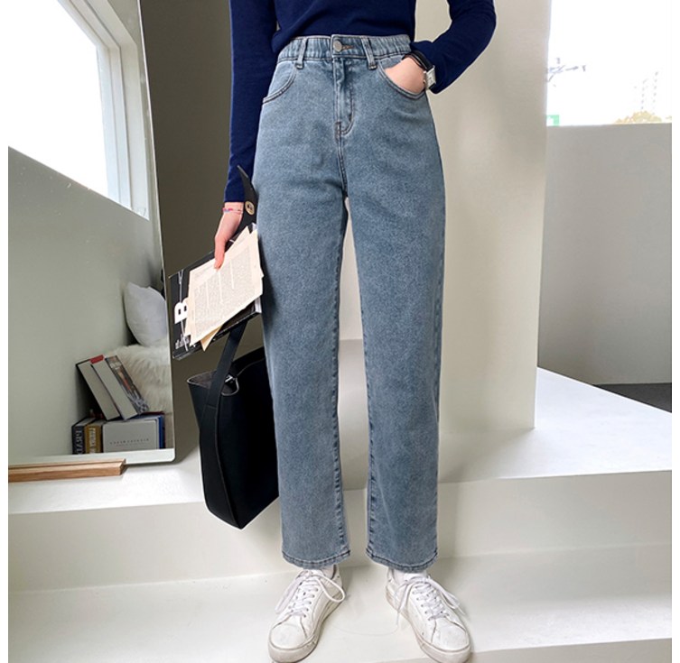 여성 155,160,165 2XL 후회안해 스판 와이드 롱 데님팬츠