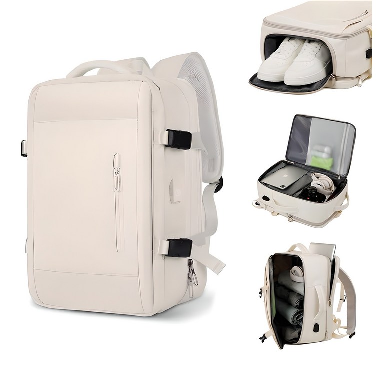 ALLILIO 여행 배낭 등산배낭 출장용 대용량 확장형 여행용 옥스포드 원단 백팩 가방 캐리어 결합 신방 전용 포켓 USB 충전 슬롯 백팩