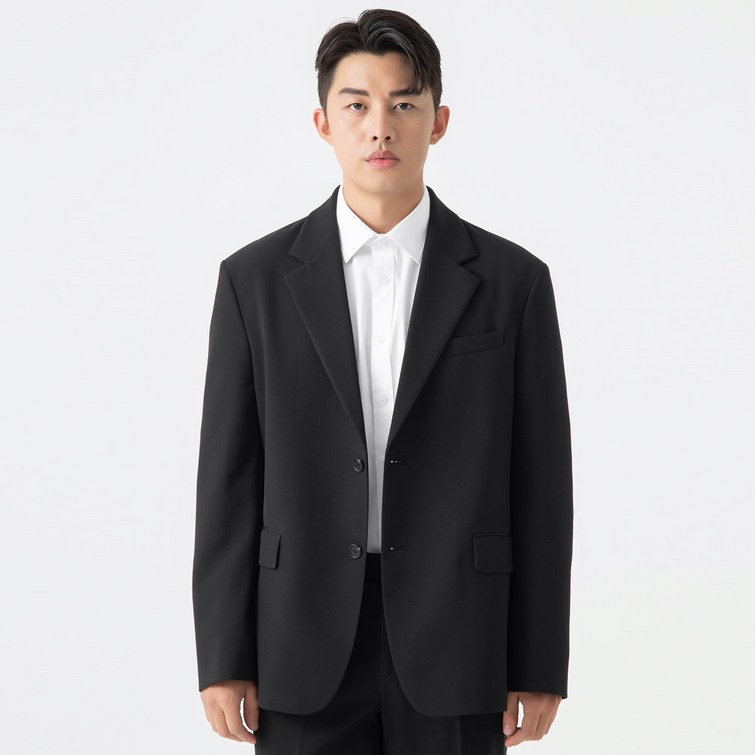 캐럿 남성용 데일리 오버핏 싱글 블레이져 자켓 캐럿 남성용 데일리 오버핏 싱글 블레이져 자켓