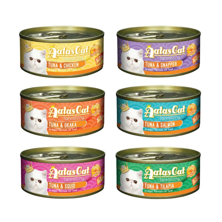 아타스캣 고양이 참치 주식캔 습식캔 간식캔 6종 선택 1박스 80gx24개, 6가지맛 골고루, 1개
