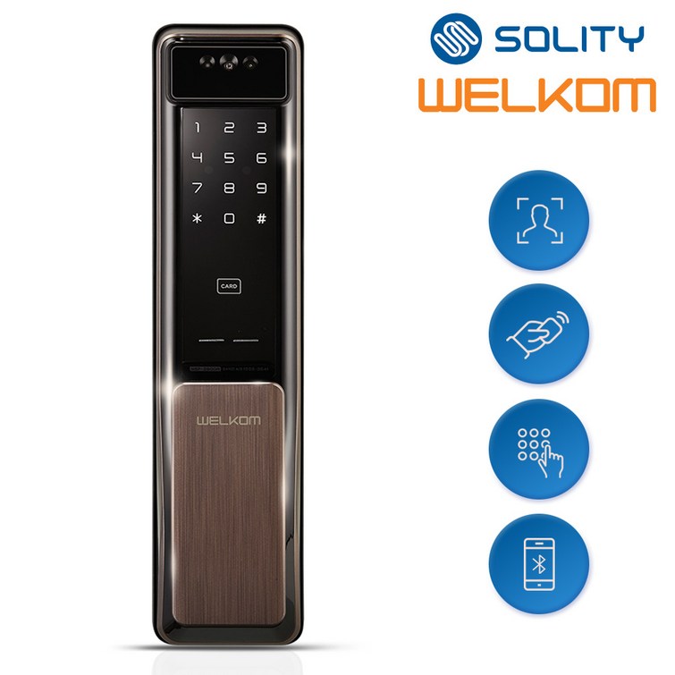 무료설치 솔리티 웰콤 WSP2900A 얼굴인식 푸시풀 카드키2개번호키 블루투스옵션 안면인식 AI딥러닝기술 신속 정확한 얼굴인증 얼굴인식100개 현관문 디지털도어락 무료설치 솔리티 웰콤 WSP2900A 얼굴인식 푸시풀 카드키2개번호키 블루투스옵션 안면인식 AI딥러닝기술 신속 정확한 얼굴인증 얼굴인식100개 현관문 디지털도어락