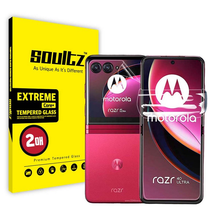 솔츠 모토로라 레이져 RAZR 40 울트라 내부 외부 힌지 세트 하이브리드 액정보호 필름 2매, 2개 솔츠 모토로라 레이져 RAZR 40 울트라 내부 외부 힌지 세트 하이브리드 액정보호 필름 2매, 2개