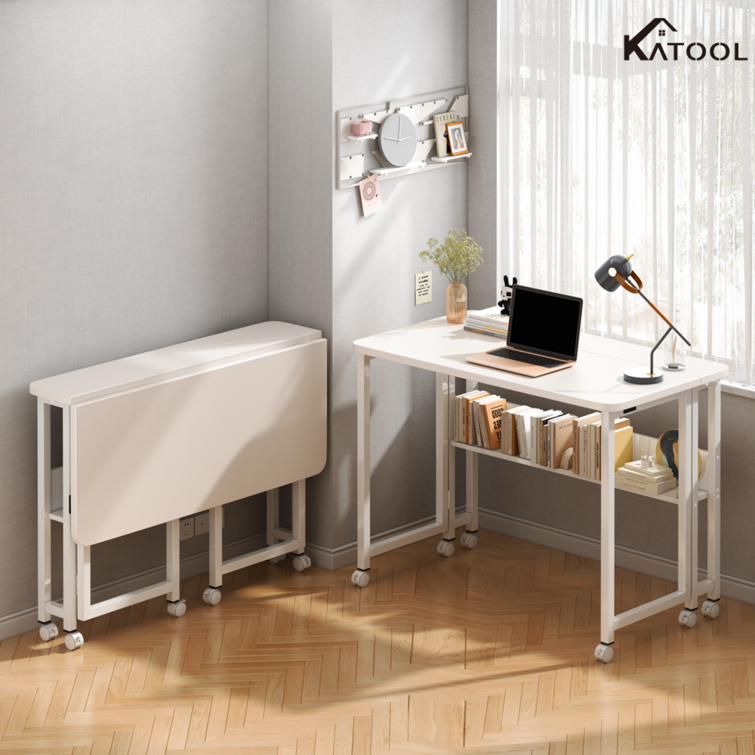 KATOOL 간편한 슬림 바퀴형 이동식 접이식 폴딩 책상 업그레이드 컴퓨터 공부 책상 KATOOL 간편한 슬림 바퀴형 이동식 접이식 폴딩 책상 업그레이드 컴퓨터 공부 책상