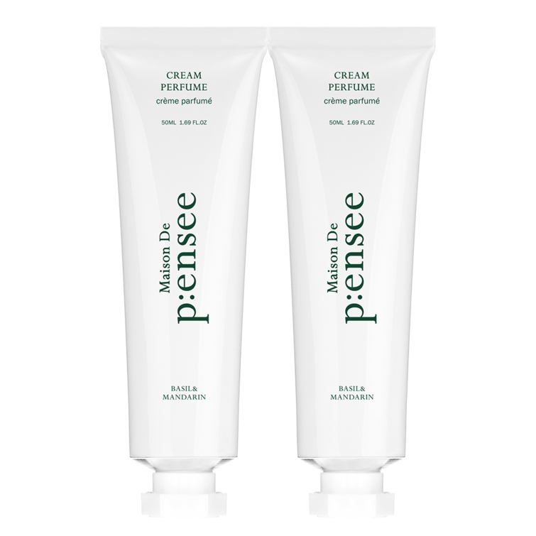 메종 드 펜세 크림 퍼퓸 고체 향수 바질 앤 만다린, 50ml, 2개 메종 드 펜세 크림 퍼퓸 고체 향수 바질 앤 만다린, 50ml, 2개